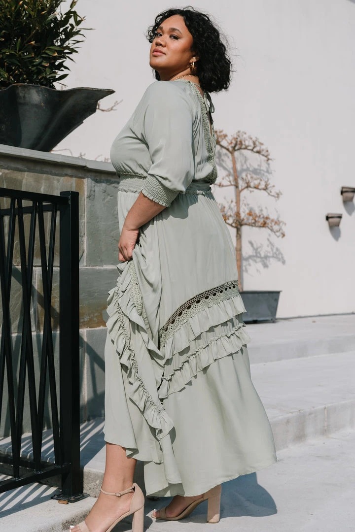 BB Custom Dresses Pippa Ruffle Maxi Dress | Sage 7 BB Custom Dresses Pippa Ruffle Maxi Dress | Sage