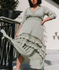 BB Custom Dresses Pippa Ruffle Maxi Dress | Sage 17 BB Custom Dresses Pippa Ruffle Maxi Dress | Sage