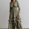 BB Custom Dresses Pippa Ruffle Maxi Dress | Sage
