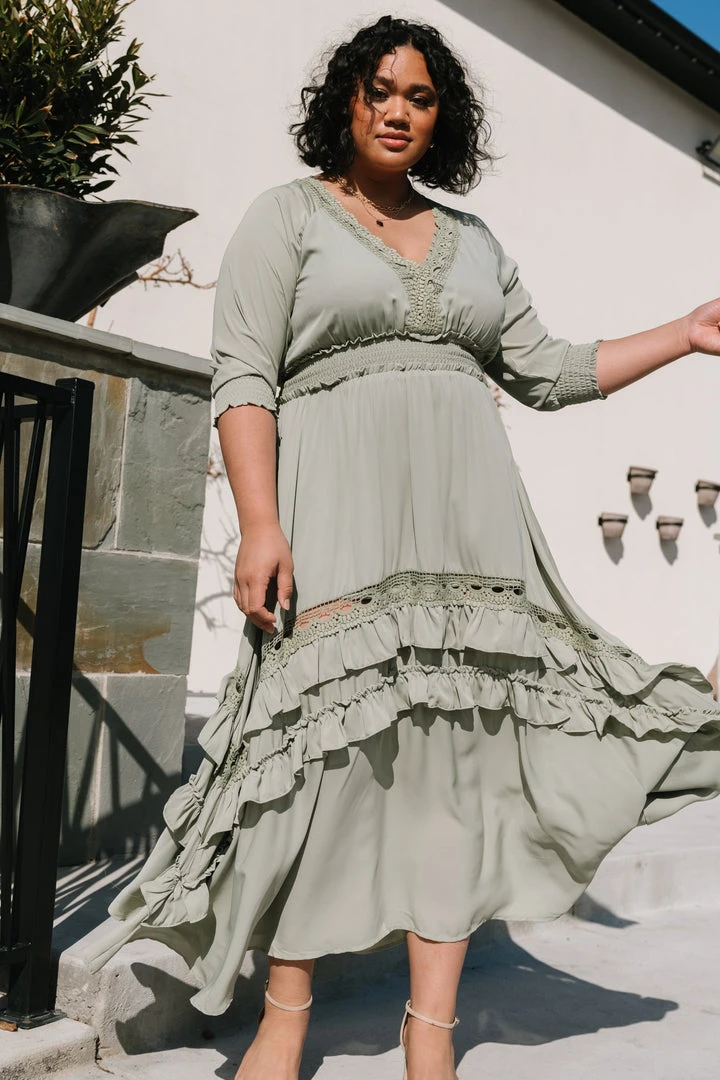 BB Custom Dresses Pippa Ruffle Maxi Dress | Sage 2 BB Custom Dresses Pippa Ruffle Maxi Dress | Sage