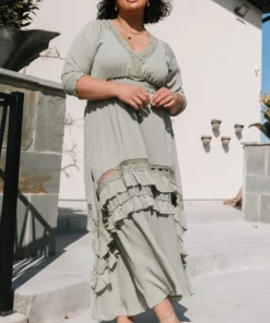 BB Custom Dresses Pippa Ruffle Maxi Dress | Sage 12 BB Custom Dresses Pippa Ruffle Maxi Dress | Sage