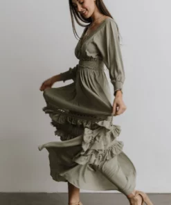 BB Custom Dresses Pippa Ruffle Maxi Dress | Sage 14 BB Custom Dresses Pippa Ruffle Maxi Dress | Sage
