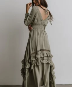 BB Custom Dresses Pippa Ruffle Maxi Dress | Sage 11 BB Custom Dresses Pippa Ruffle Maxi Dress | Sage