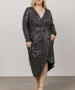 MA Poland Sequin Midi Dress | Black Dresses