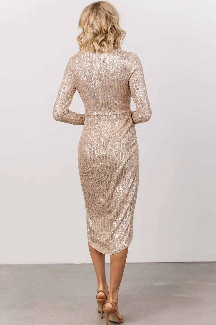 MA Poland Sequin Midi Dress | Champagne Dresses 4 MA Poland Sequin Midi Dress | Champagne Dresses