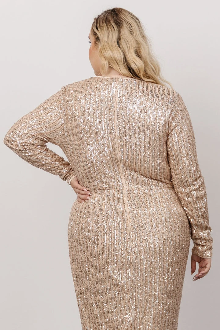 MA Poland Sequin Midi Dress | Champagne Dresses 5 MA Poland Sequin Midi Dress | Champagne Dresses
