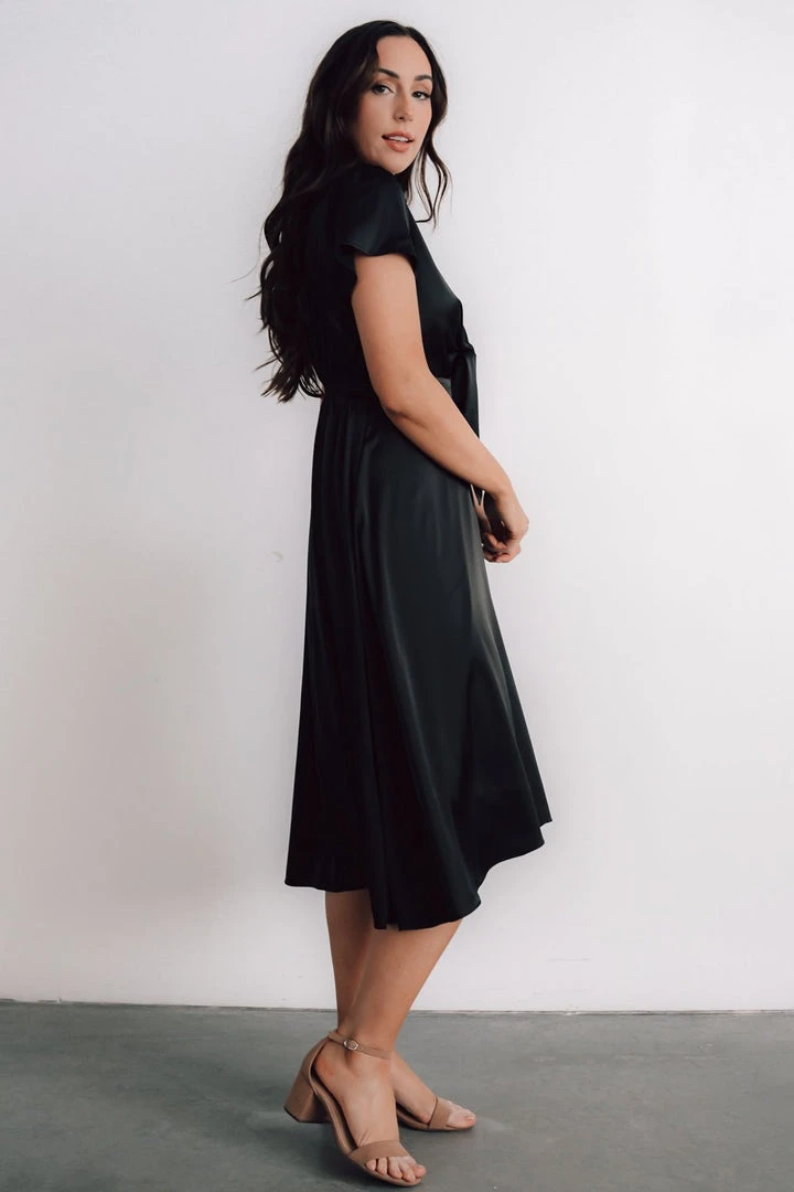 JH Poppy Satin Midi Dress | Black 4 JH Poppy Satin Midi Dress | Black