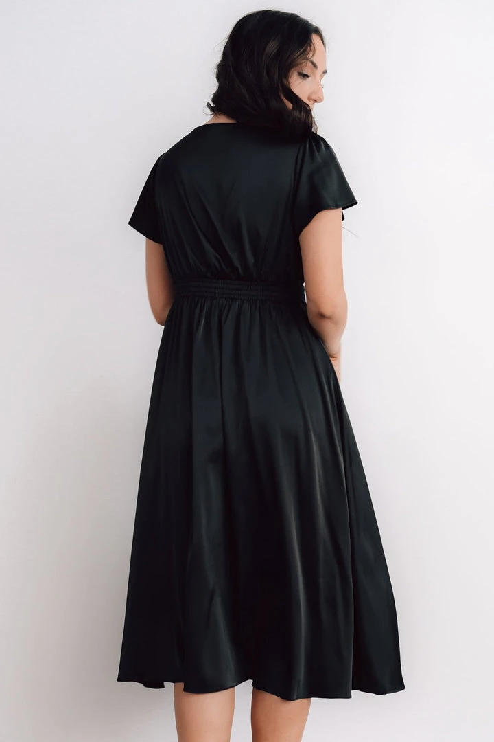 JH Poppy Satin Midi Dress | Black 5 JH Poppy Satin Midi Dress | Black