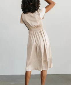 JH Dresses Poppy Satin Midi Dress | Champagne 8 JH Dresses Poppy Satin Midi Dress | Champagne