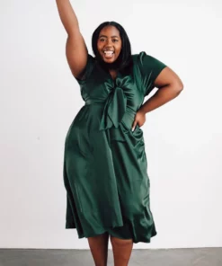 JH Poppy Satin Midi Dress | Green