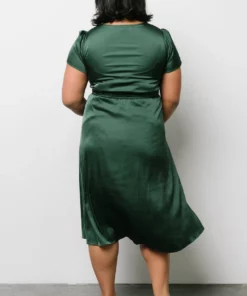 JH Poppy Satin Midi Dress | Green