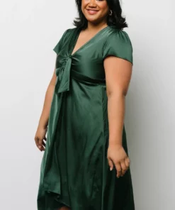 JH Poppy Satin Midi Dress | Green