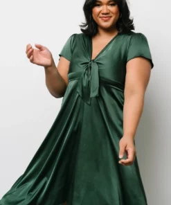 JH Poppy Satin Midi Dress | Green