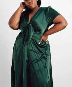 JH Poppy Satin Midi Dress | Green