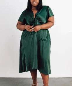 JH Poppy Satin Midi Dress | Green