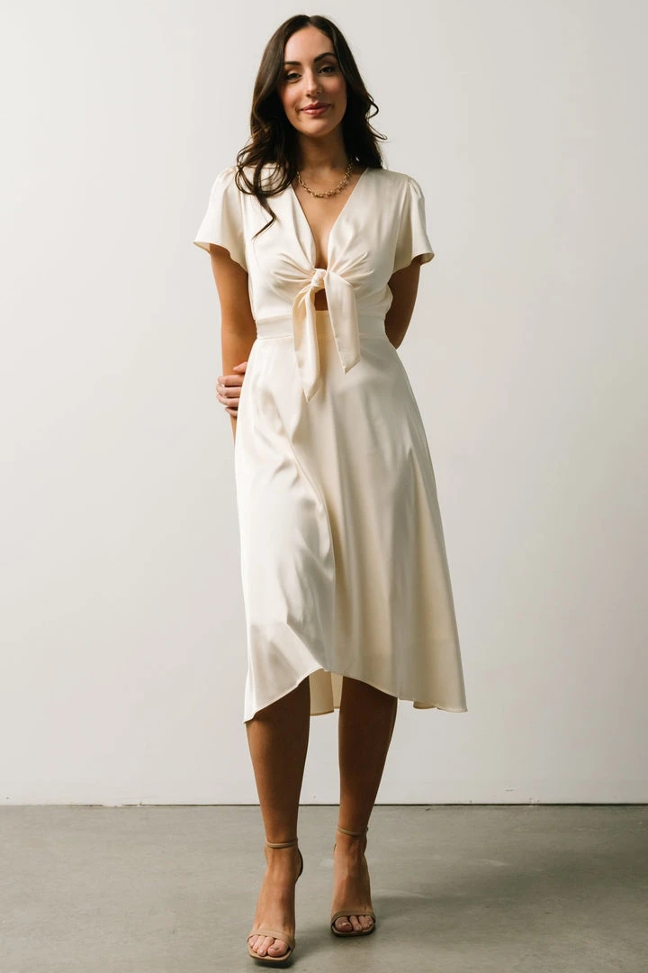 JH Dresses Poppy Satin Midi Dress | Ivory 3 JH Dresses Poppy Satin Midi Dress | Ivory