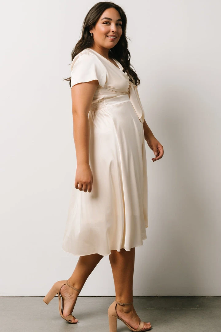 JH Dresses Poppy Satin Midi Dress | Ivory 2 JH Dresses Poppy Satin Midi Dress | Ivory