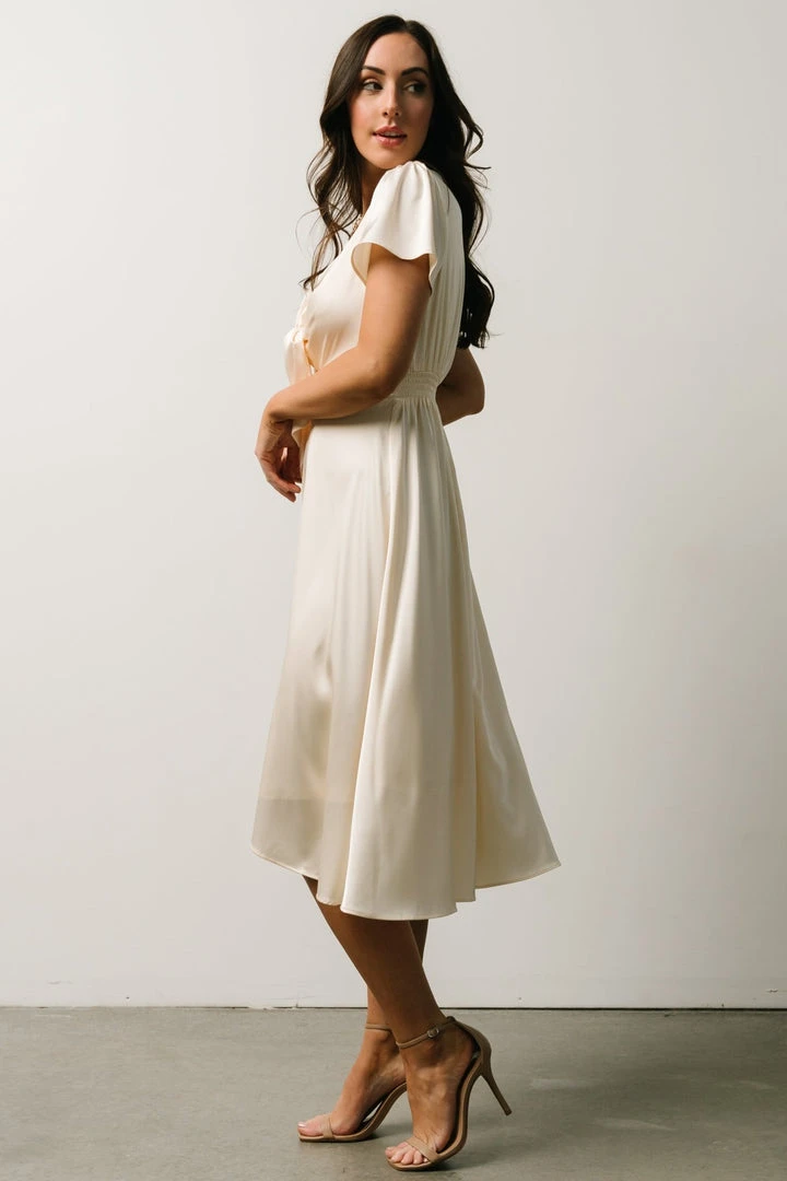 JH Dresses Poppy Satin Midi Dress | Ivory 6 JH Dresses Poppy Satin Midi Dress | Ivory