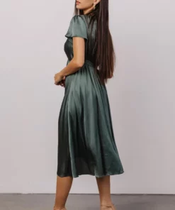 JH Poppy Satin Midi Dress | Winter Green