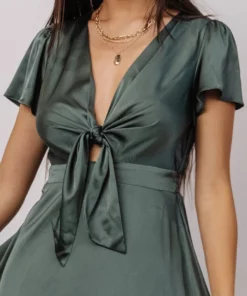 JH Poppy Satin Midi Dress | Winter Green