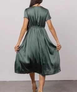 JH Poppy Satin Midi Dress | Winter Green