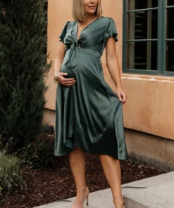 JH Poppy Satin Midi Dress | Winter Green