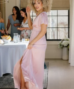 RR Prague Satin Maxi Dress | Blush