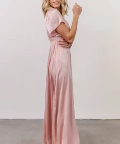 RR Prague Satin Maxi Dress | Blush