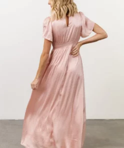 RR Prague Satin Maxi Dress | Blush