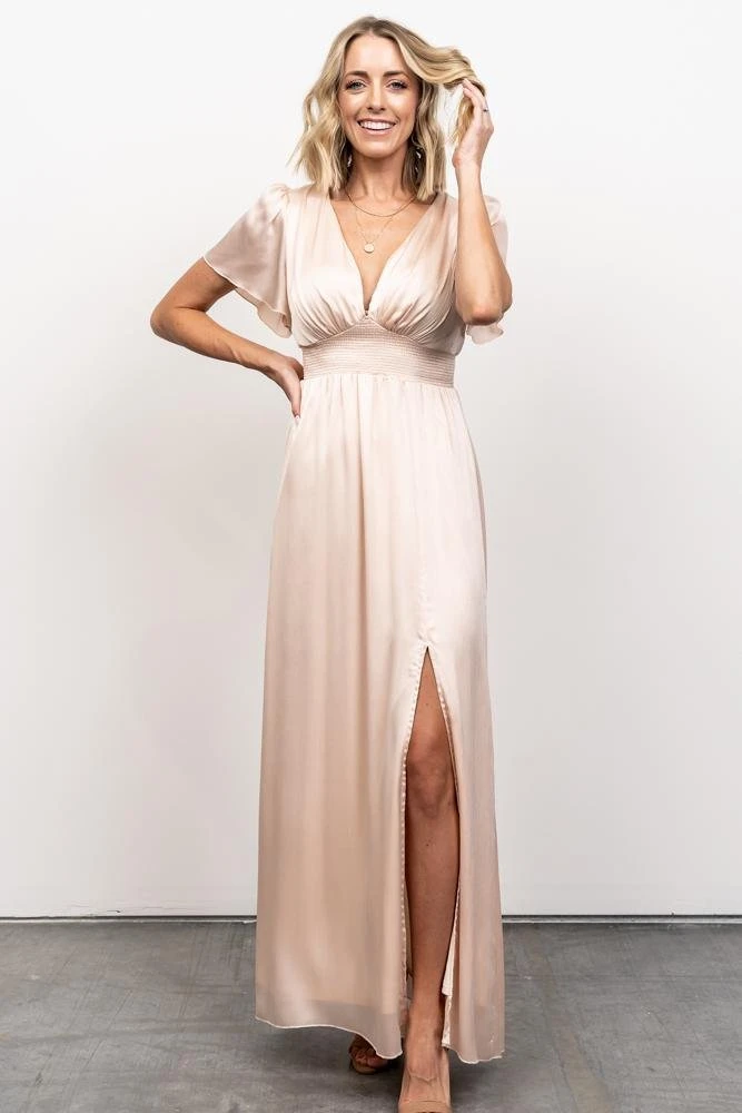 RR Dresses Prague Satin Maxi Dress | Champagne 3 RR Dresses Prague Satin Maxi Dress | Champagne
