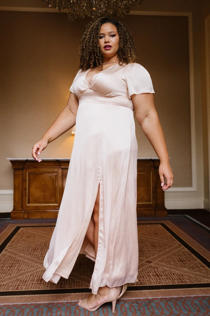 RR Dresses Prague Satin Maxi Dress | Champagne 4 RR Dresses Prague Satin Maxi Dress | Champagne