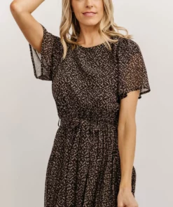 POL Prim Pleated Dress | Black Print Dresses 12 POL Prim Pleated Dress | Black Print Dresses