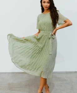 POL Dresses Prim Pleated Dress | Olive Print 15 POL Dresses Prim Pleated Dress | Olive Print