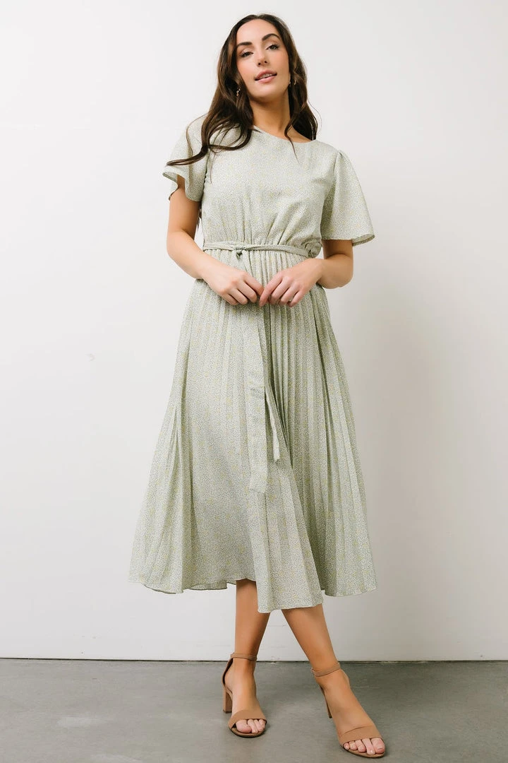 POL Dresses Prim Pleated Dress | Yellow + Sage Floral 7 POL Dresses Prim Pleated Dress | Yellow + Sage Floral