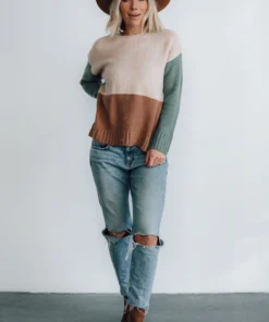LUM Randi Color Block Sweater | Natural Tops