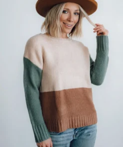 LUM Randi Color Block Sweater | Natural Tops