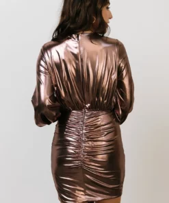 FA Dresses Raven Mini Dress | Metallic Rose