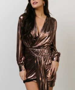 FA Dresses Raven Mini Dress | Metallic Rose