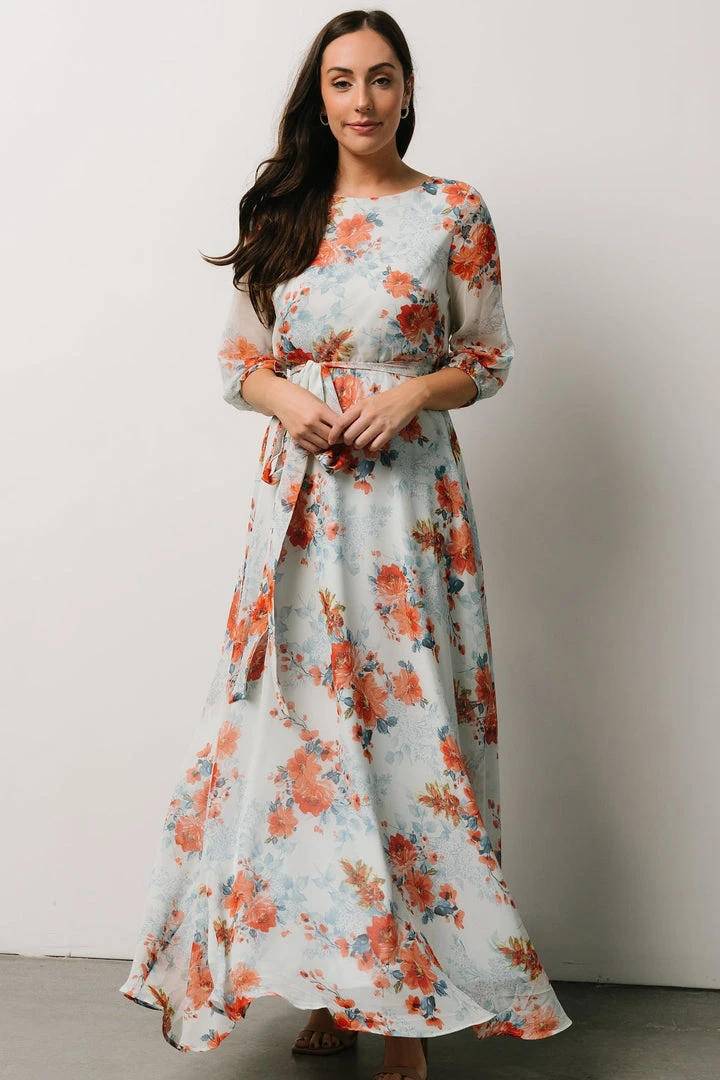 BB Custom Rebecca Maxi Dress | Blue + Coral Blossom 7 BB Custom Rebecca Maxi Dress | Blue + Coral Blossom