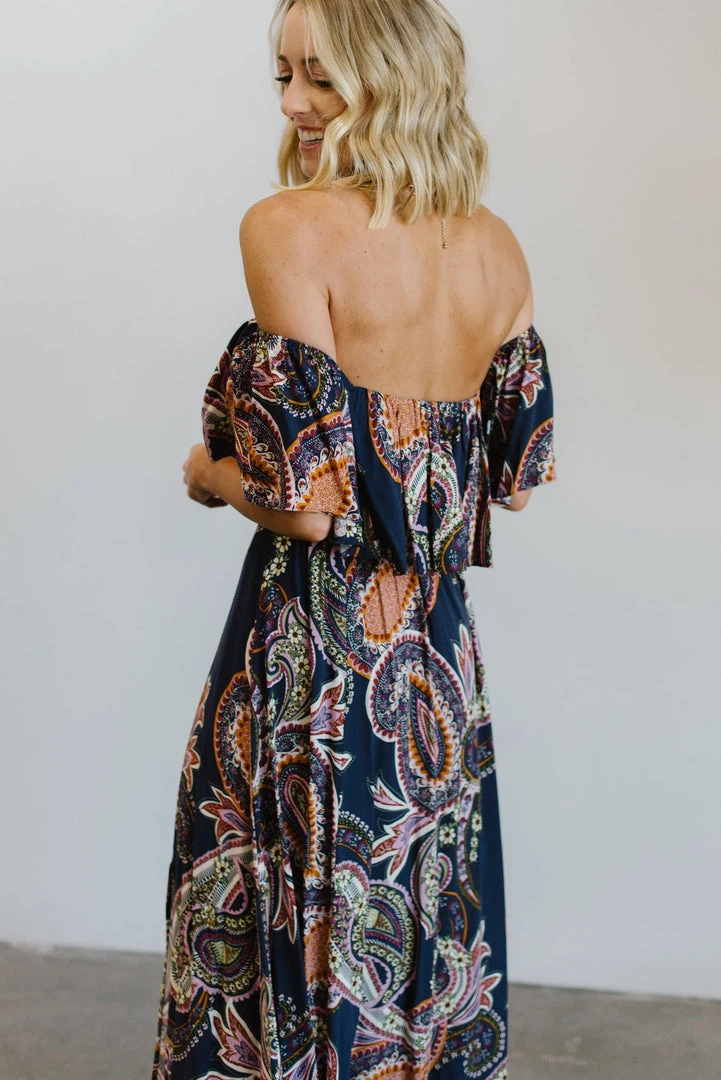 Soi Dresses Rhonda Paisley Print Maxi Dress | Dark Blue 7 Soi Dresses Rhonda Paisley Print Maxi Dress | Dark Blue
