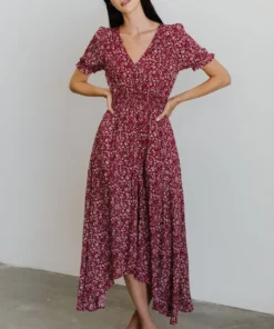 HAY Dresses Robyn Maxi Dress | Red Floral
