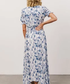 HAY Robyn Maxi Dress | Blue Watercolor Print