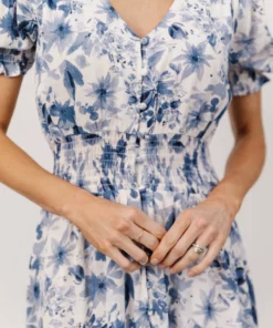 HAY Robyn Maxi Dress | Blue Watercolor Print