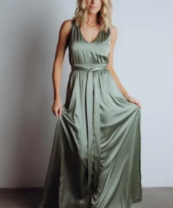 BB Custom Roma Satin Maxi Dress | Eucalyptus Dresses 14 BB Custom Roma Satin Maxi Dress | Eucalyptus Dresses