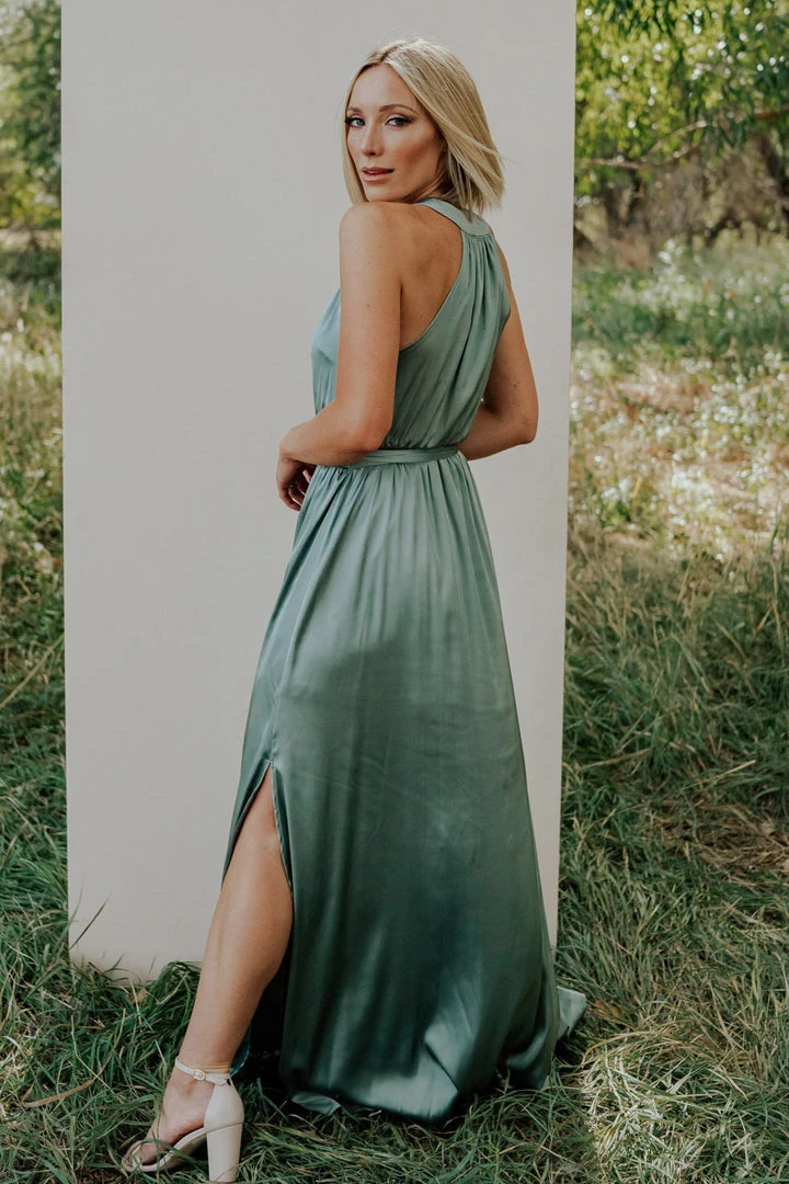 BB Custom Roma Satin Maxi Dress | Eucalyptus Dresses 2 BB Custom Roma Satin Maxi Dress | Eucalyptus Dresses