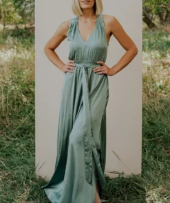 BB Custom Roma Satin Maxi Dress | Eucalyptus Dresses 11 BB Custom Roma Satin Maxi Dress | Eucalyptus Dresses