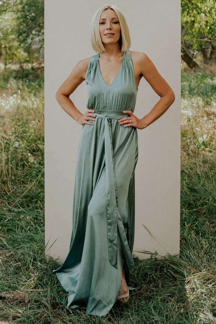 BB Custom Roma Satin Maxi Dress | Eucalyptus Dresses 3 BB Custom Roma Satin Maxi Dress | Eucalyptus Dresses