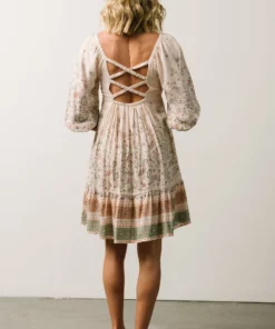 IL Dresses Romeo Criss Cross Back Mini Dress | Light Blush Multi Print