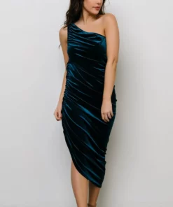 IBS Dresses Ronnie One Shoulder Midi Dress | Topaz