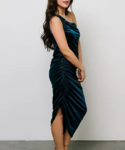 IBS Dresses Ronnie One Shoulder Midi Dress | Topaz